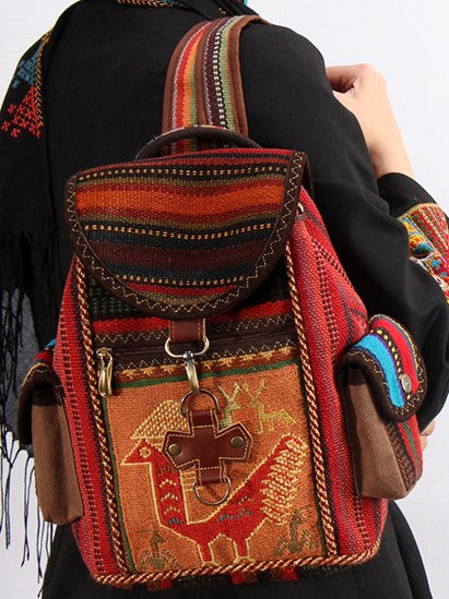 Handwoven Wool Kilim Unisex Backpack (Ahoo)